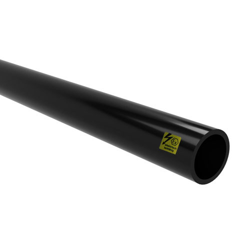 PP-EL-s Rohr, extrudiert, elektrisch leitfähig, Farbe schwarz, mit glatten Enden, Mindestabnahmemenge: 5000 mm